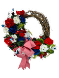 Handmade Red, White and Blue Wreath