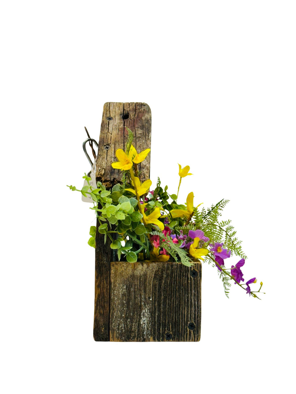 Handmade Birdhouse with Floral Arrangement