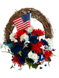 Handmade Americana Floral Fireworks Wreath