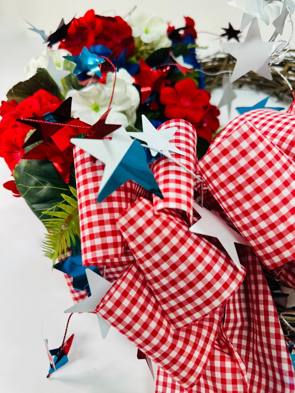 Handmade Red, White and Blue Wreath
