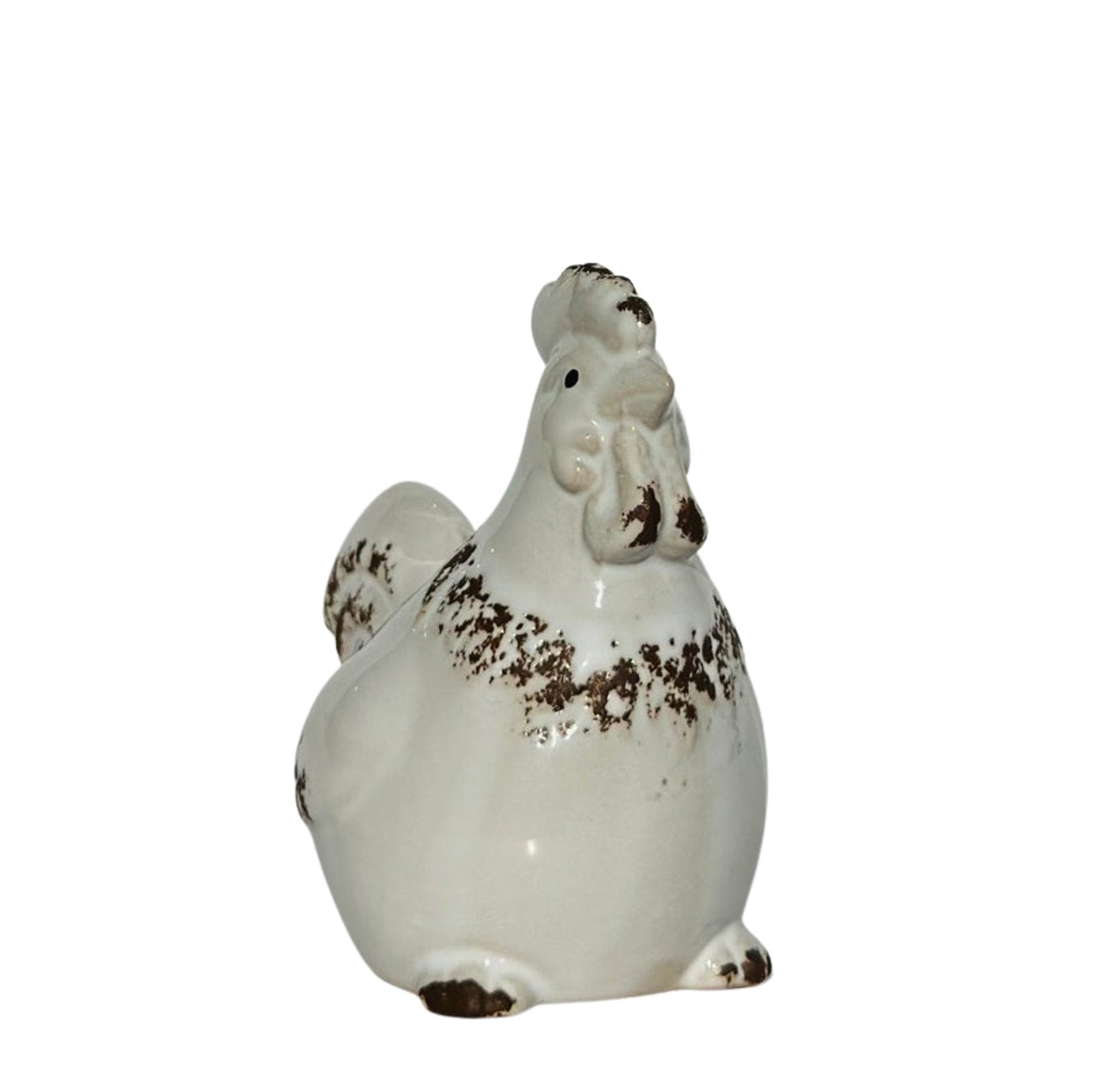 Rustic Ceramic Rooster Figurine