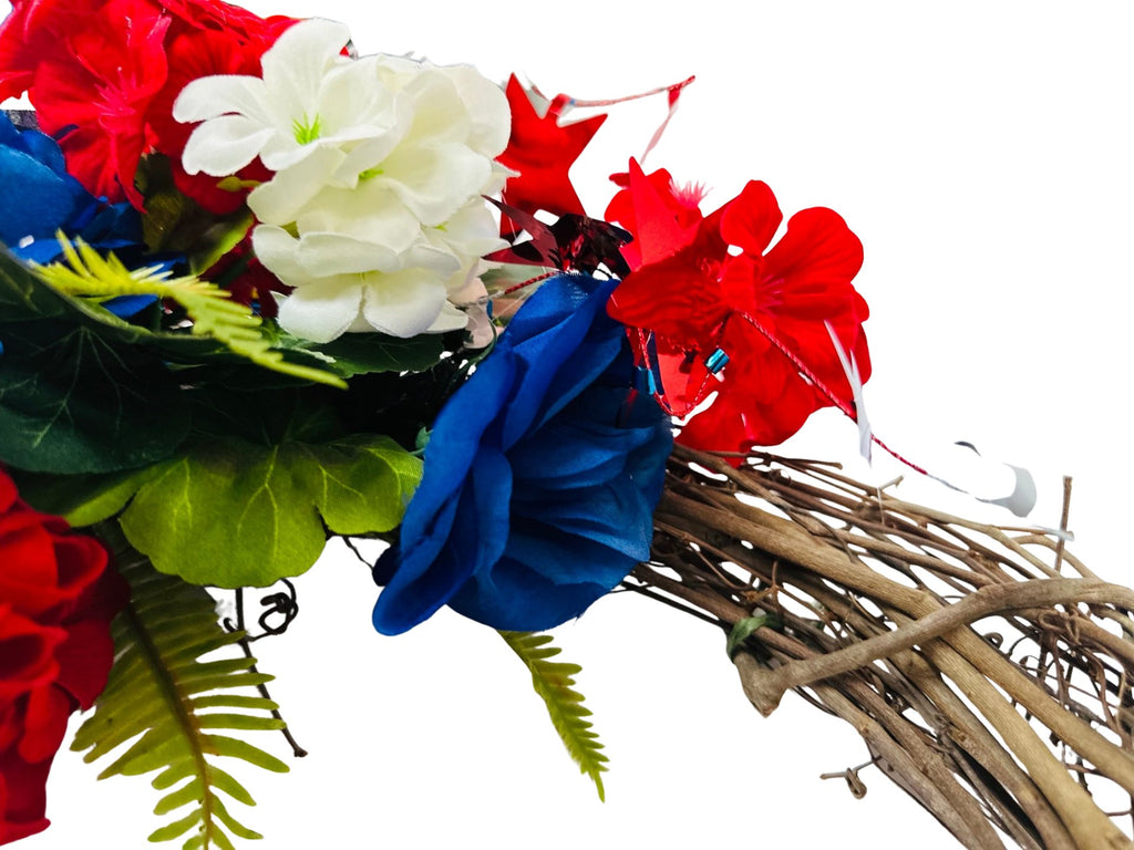 Handmade Red, White and Blue Wreath